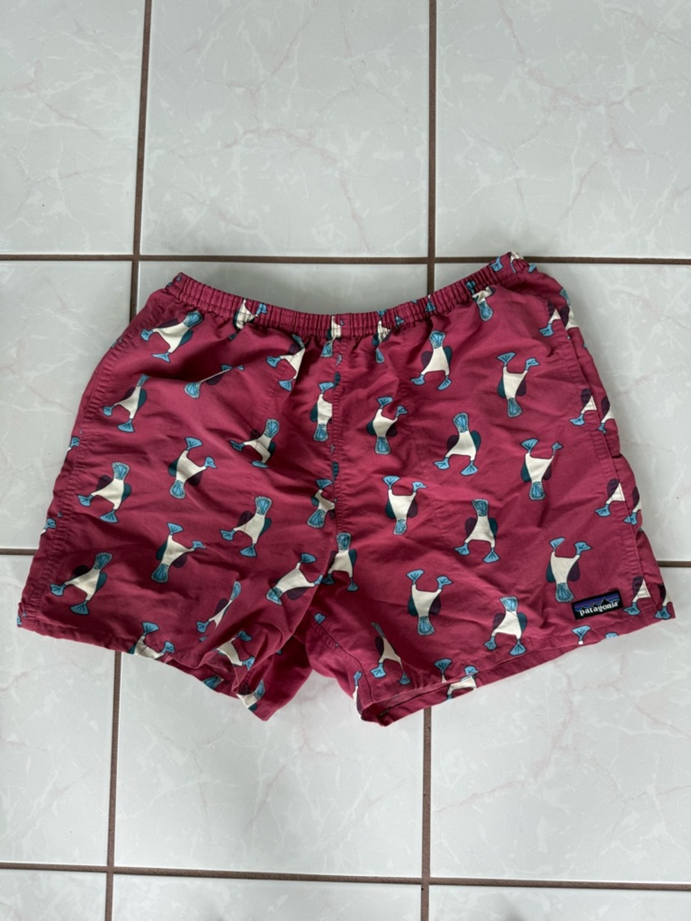 Patagonia Baggies 5” shorts “Blue-Footed Puffin” Print Size-XL